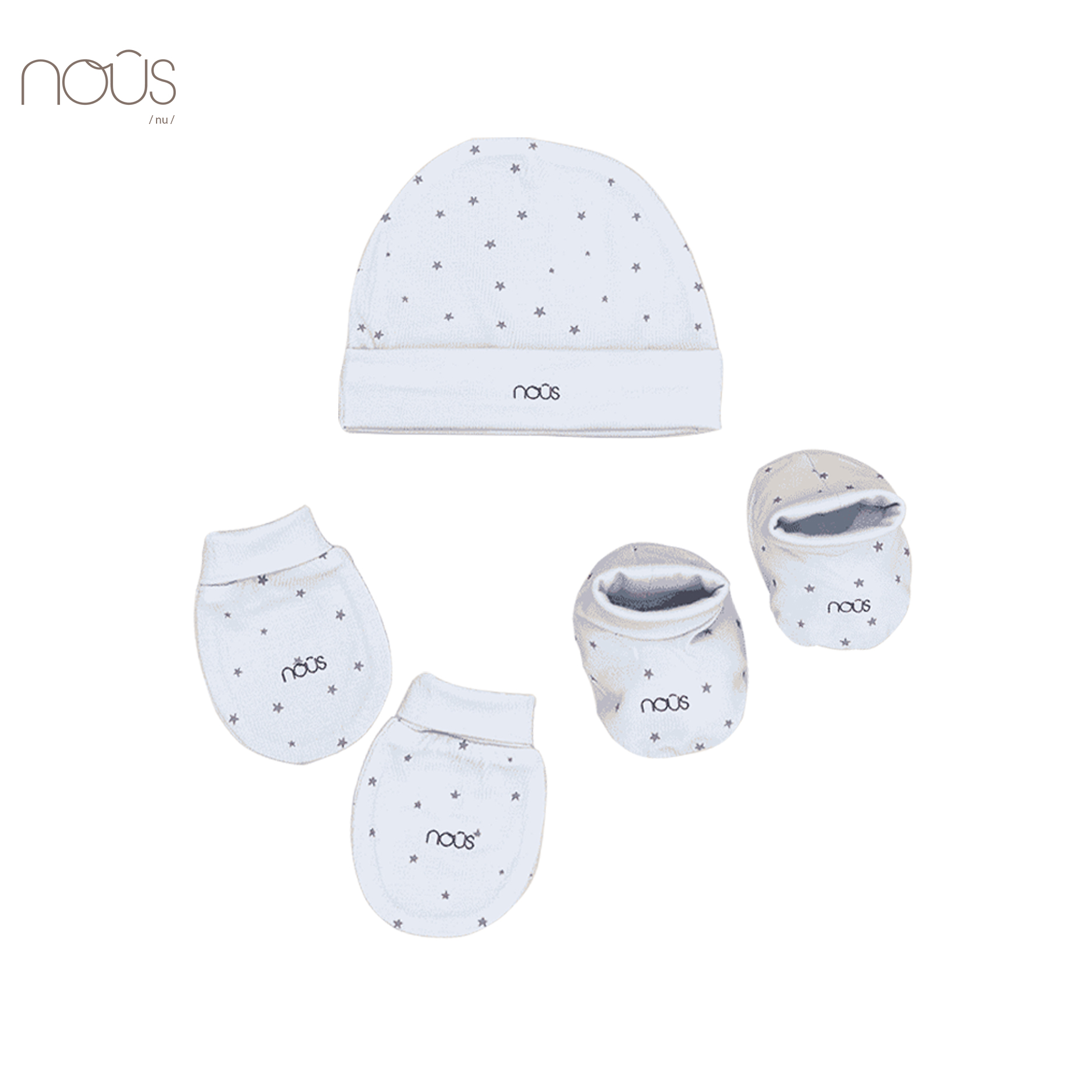 Set phụ kiện xanh họa tiết sao