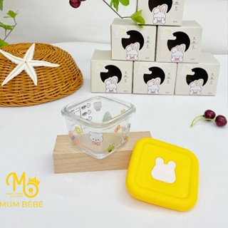 Hộp trữ đông thủy tinh Mum Bébé nắp vuông (Dung tích 160ml - Chia vạch 140ml)