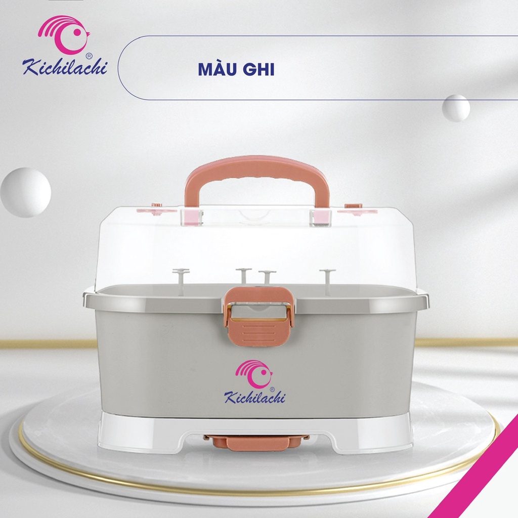 Giá úp bình sữa có nắp đậy Kichiachi