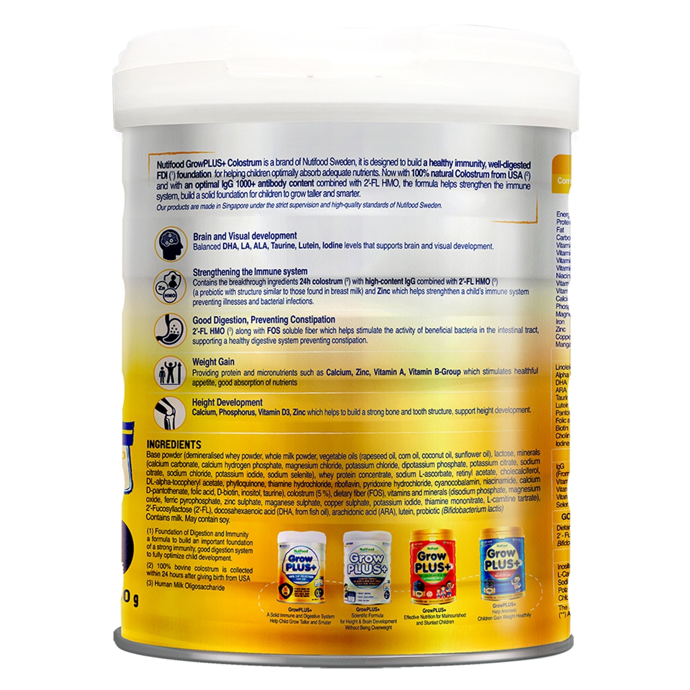 Sữa Nutifood GrowPLUS+ vàng sữa non 800g (0-12 tháng)