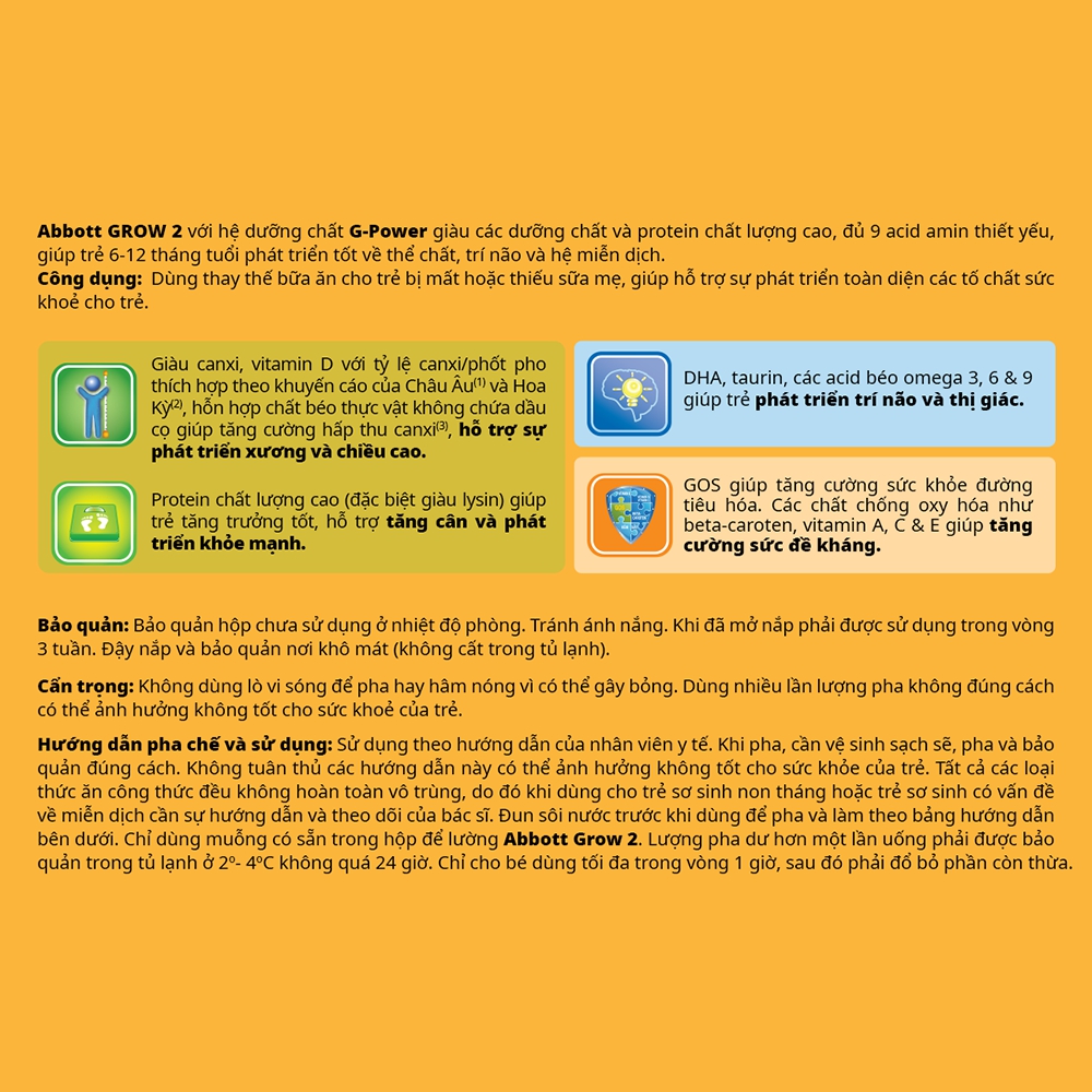 Sữa Abbott Grow 2 (6-12 tháng) - 900g