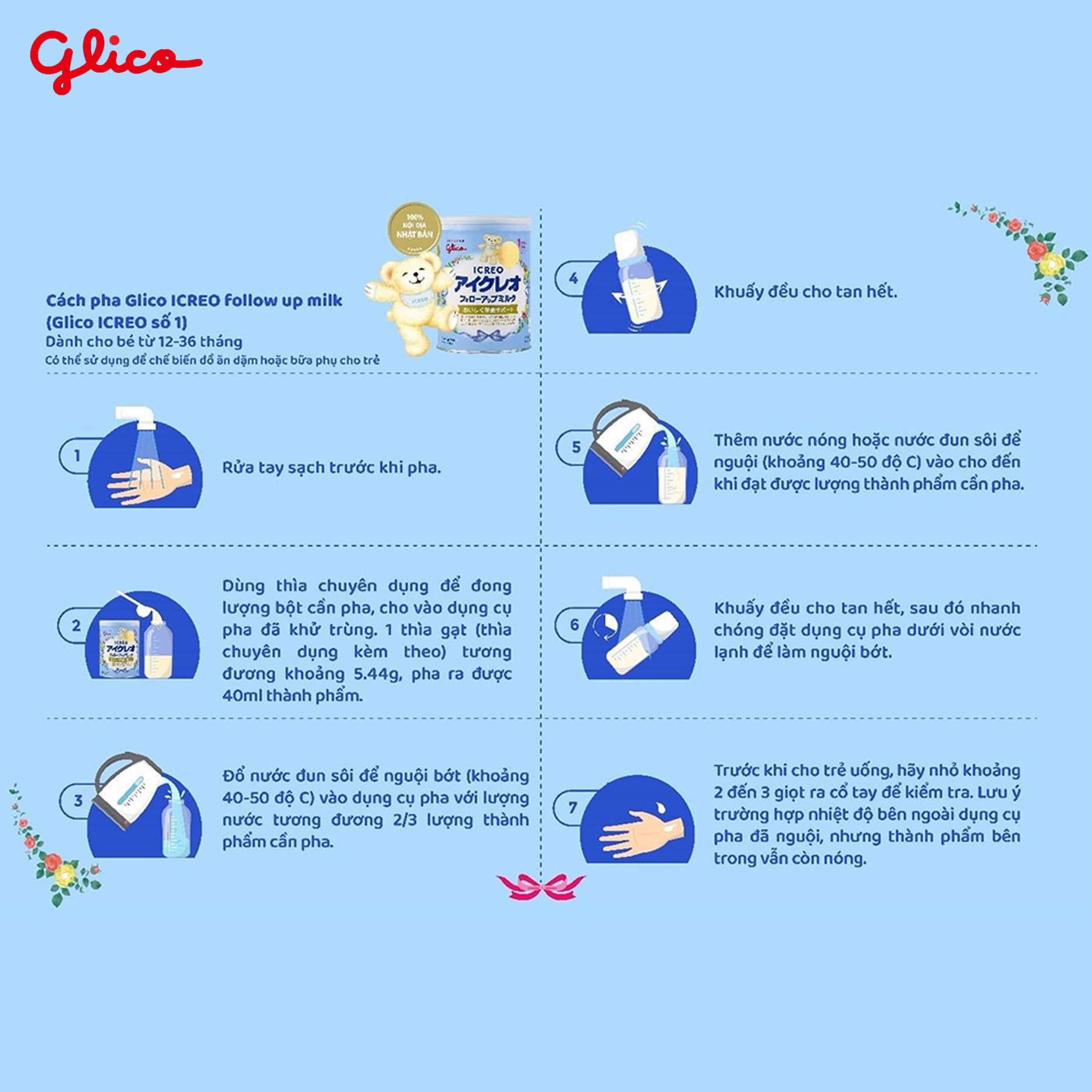 Sữa Glico Icreo Follow-up Milk số 1 (cho trẻ từ 1-3 tuổi)