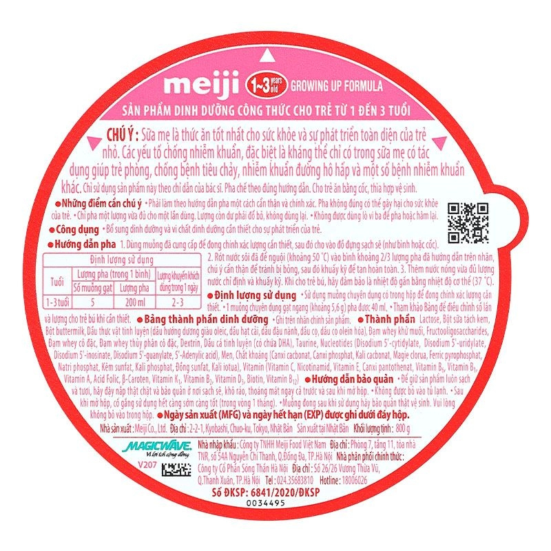 Sữa Meiji Growing up Formula 800g (dành cho bé từ 1-3 tuổi)