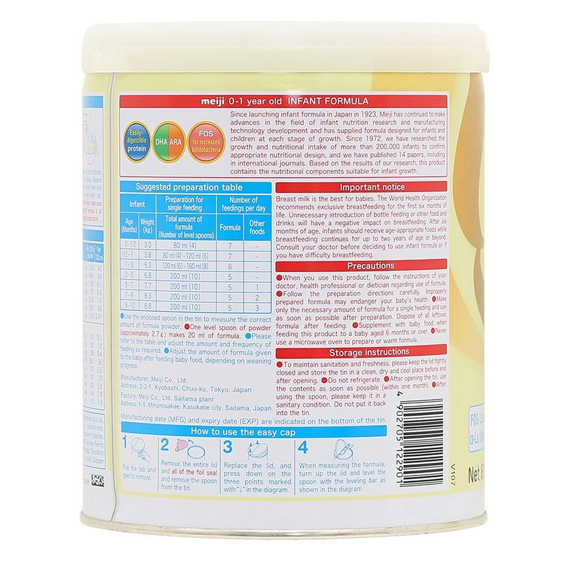 Sữa Meiji Infant Formula 800g (dành cho bé 0-12 tháng)