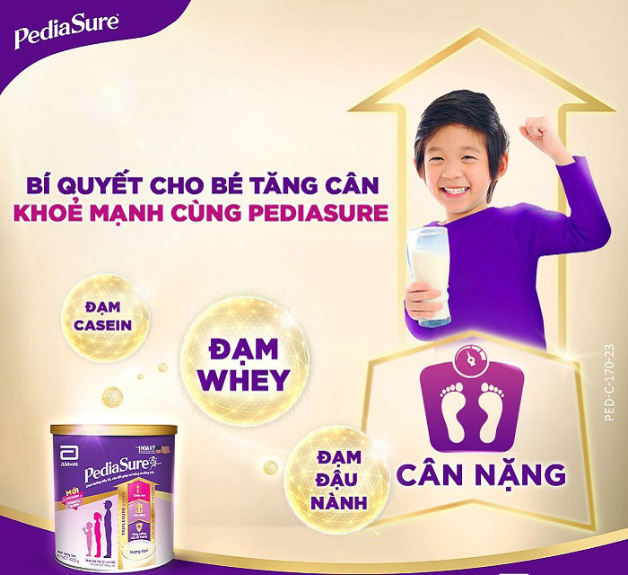 Sữa bột Abbott PediaSure BA hương vani 850g (1 - 10 tuổi)