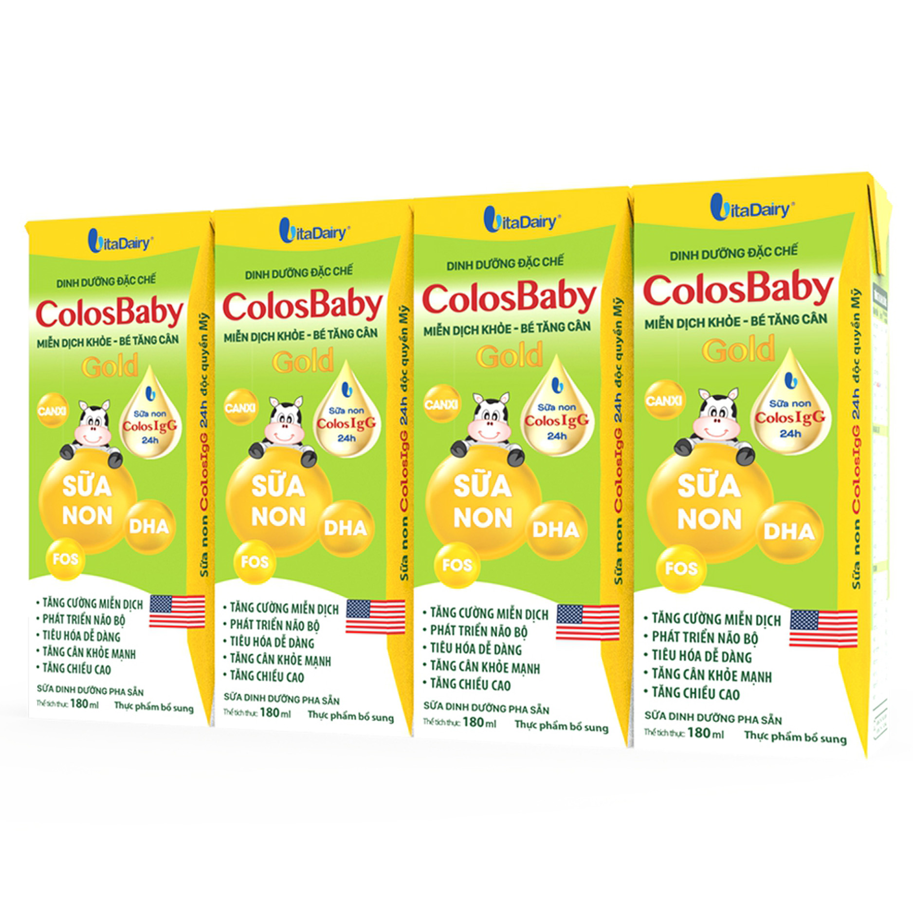 Lốc sữa bột pha sẵn Colosbaby Gold (từ 1 tuổi) - Lốc 4 hộp