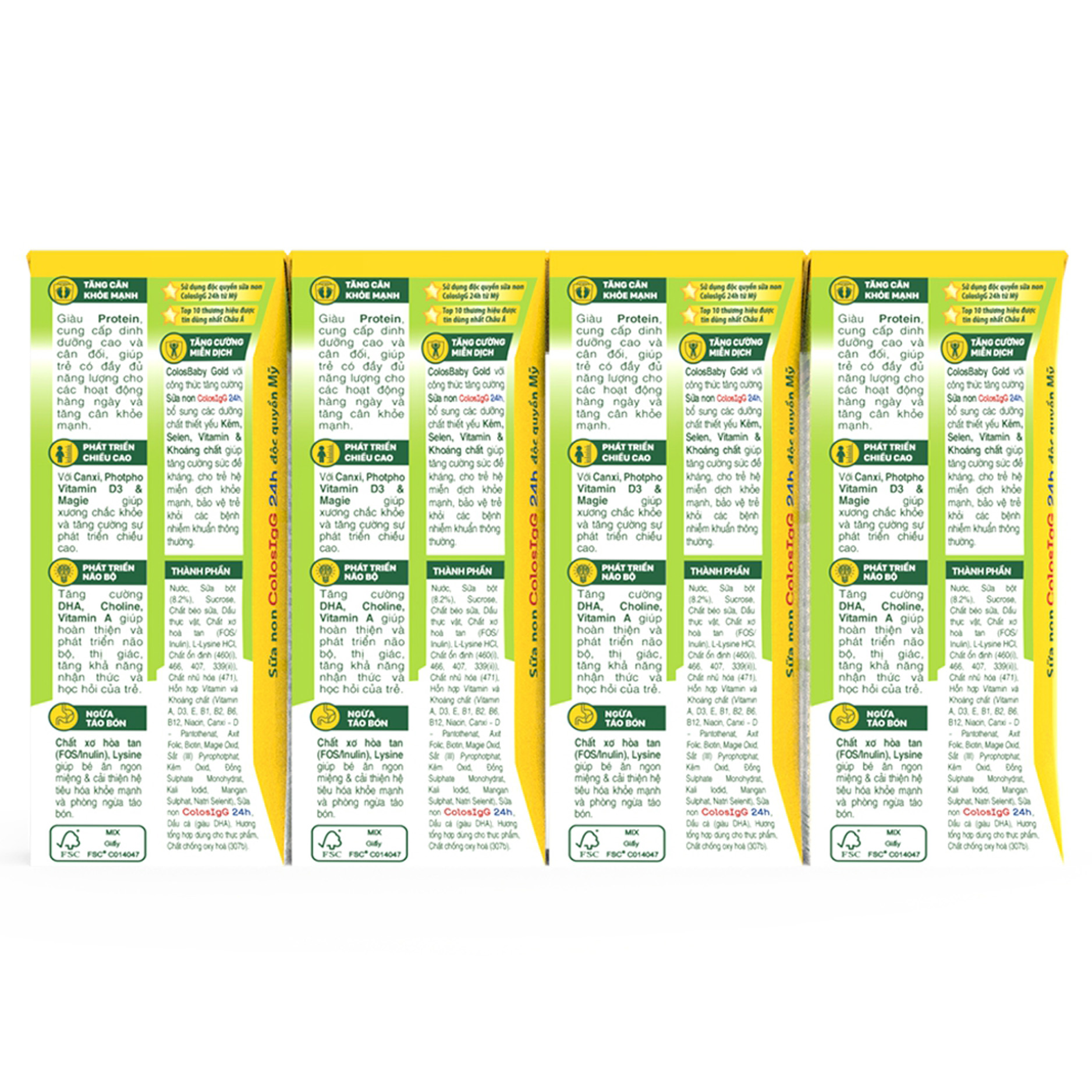 Lốc sữa bột pha sẵn Colosbaby Gold (từ 1 tuổi) - Lốc 4 hộp