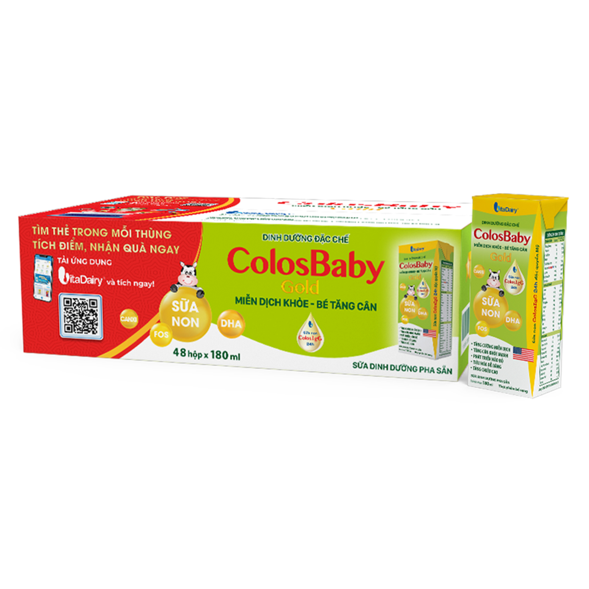 Lốc sữa bột pha sẵn Colosbaby Gold (từ 1 tuổi) - Lốc 4 hộp