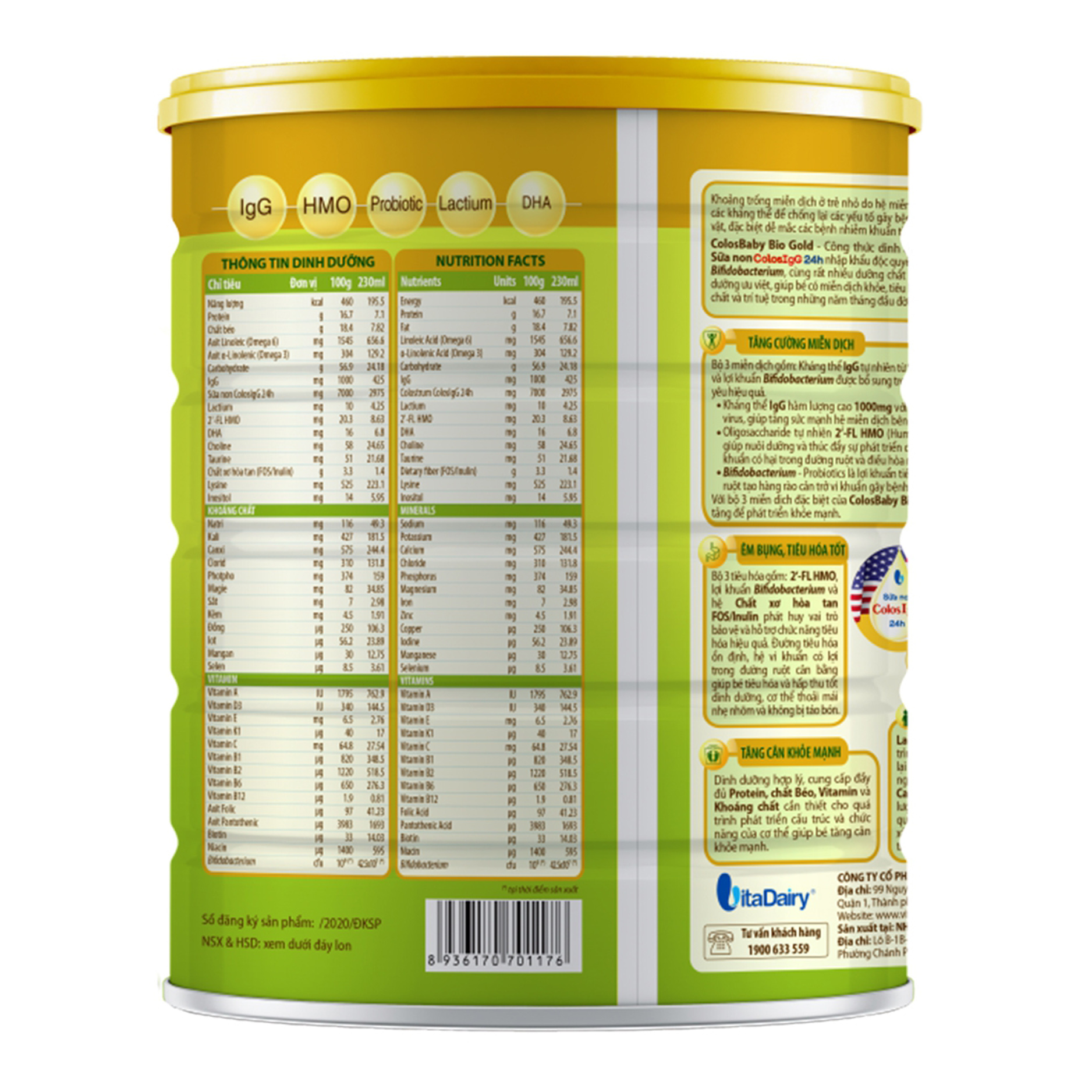 Sữa ColosBaby Bio Gold 2+ (trên 2 tuổi) - 800g