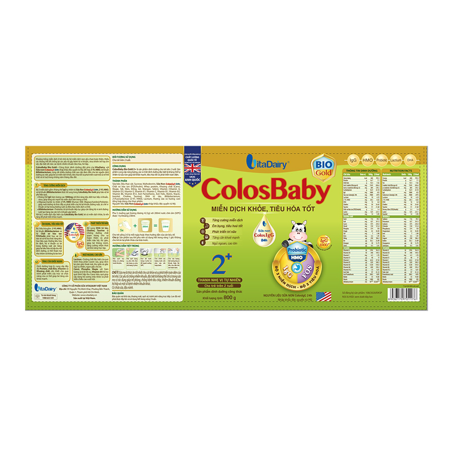 Sữa ColosBaby Bio Gold 2+ (trên 2 tuổi) - 800g
