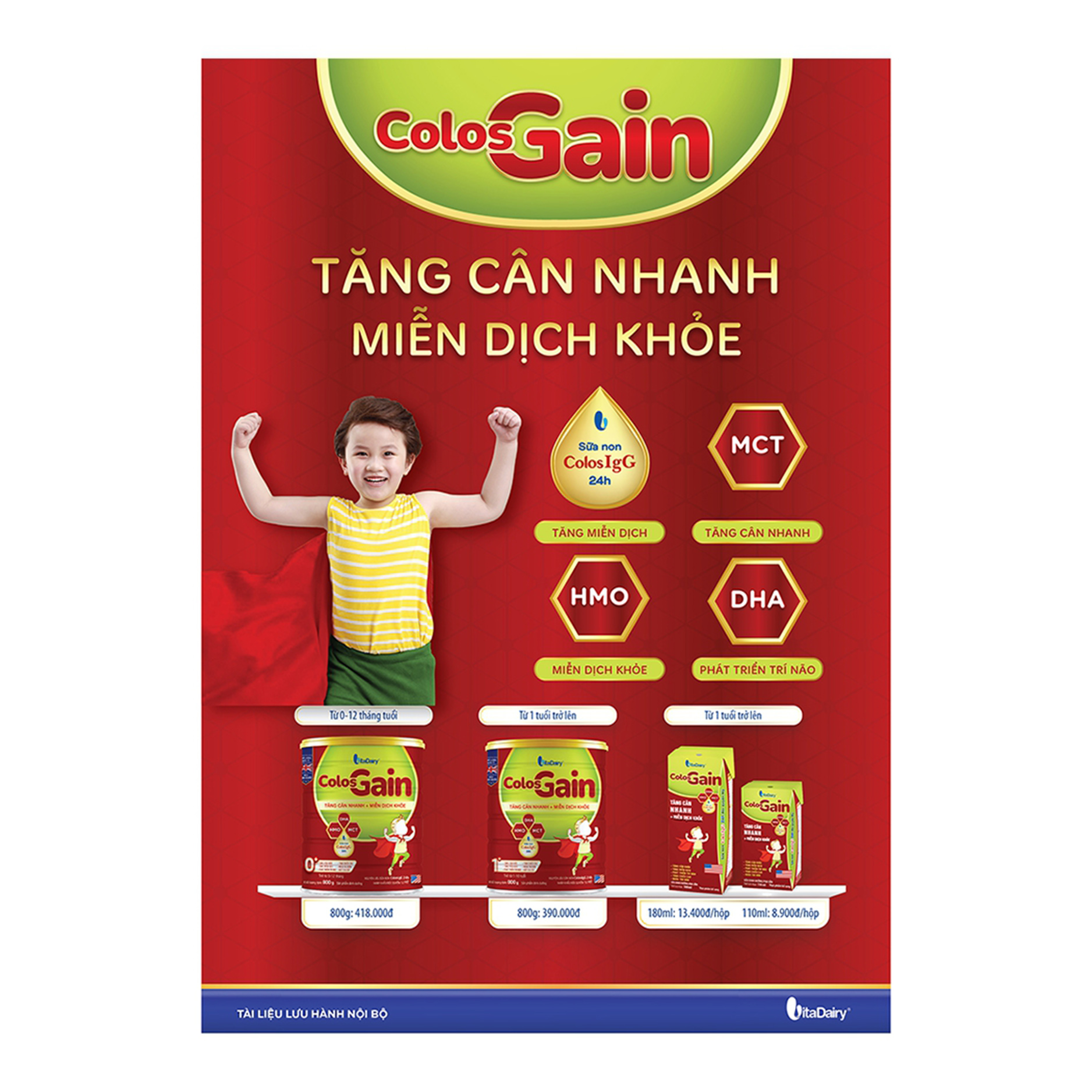 Sữa Colos Gain 0+ (0 - 12 tháng) - 800g