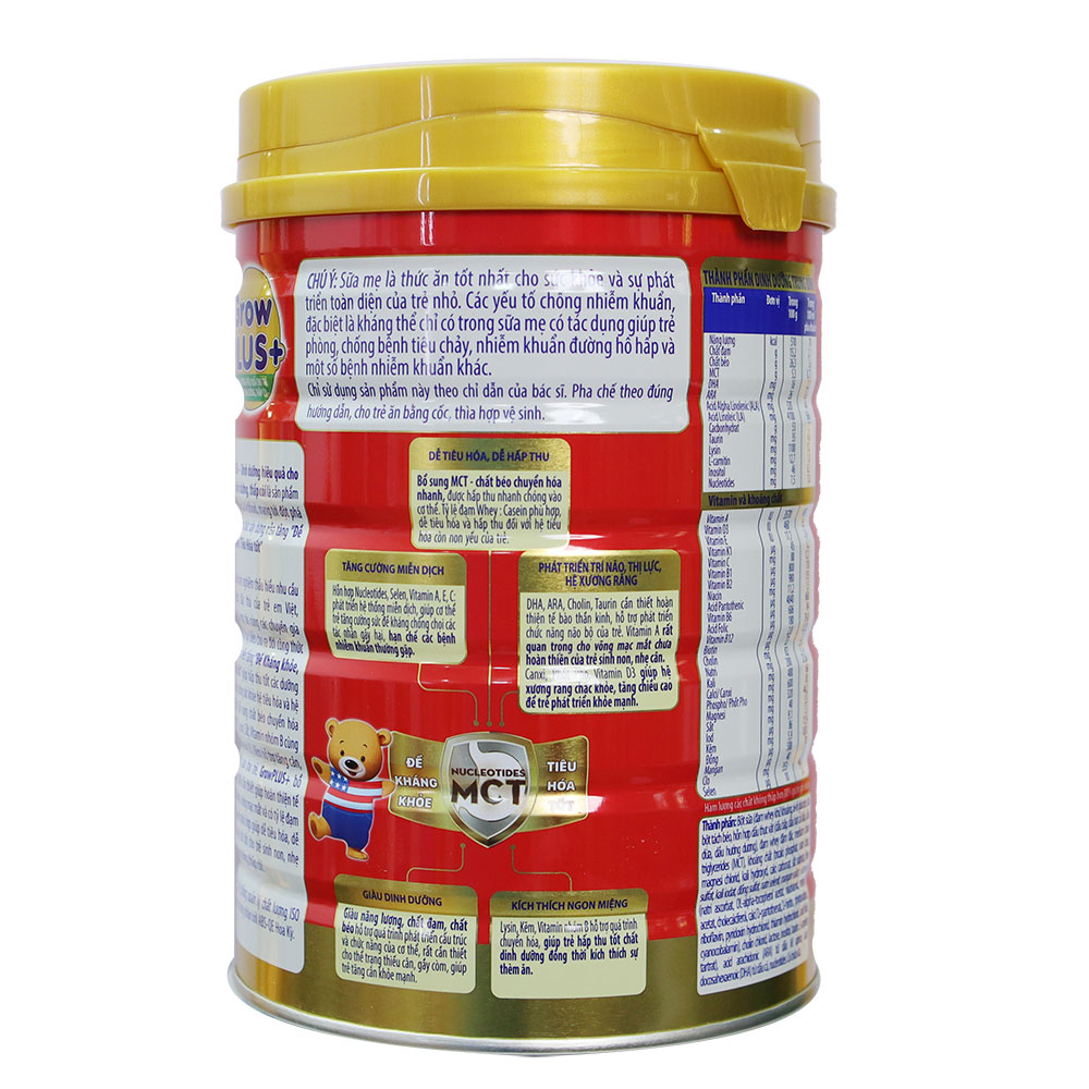 Sữa bột Nutifood GrowPLUS+ đỏ dành cho trẻ suy dinh dưỡng, thấp còi 780g (0 - 12 tháng)