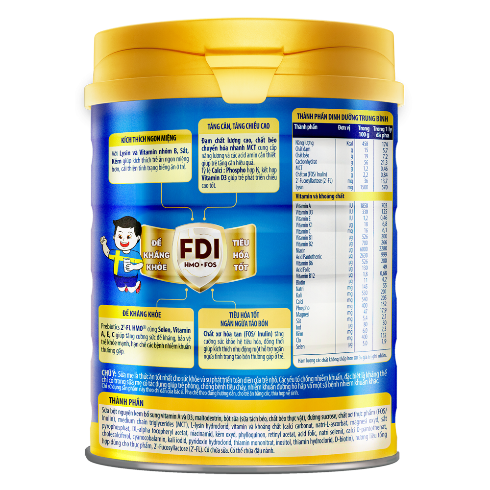 Sữa bột Nutifood GrowPLUS+ xanh dành cho trẻ biếng ăn, giúp tăng cân 900g (Trên 1 tuổi)