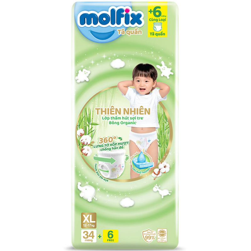 Tã quần Molfix size XL - 34 miếng (12-17kg)