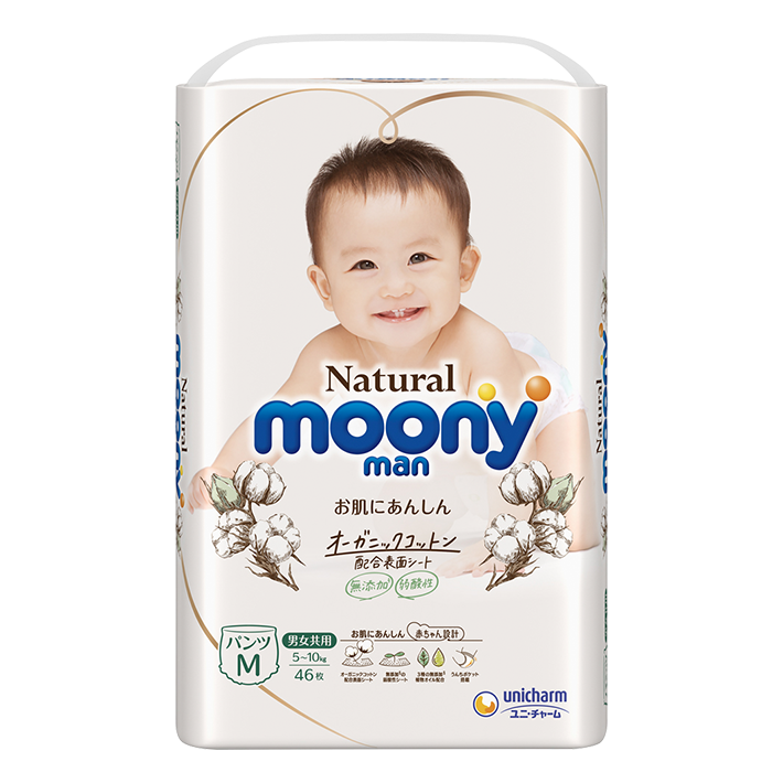 Tã quần Moony Natural size M 46 miếng (5-10kg)