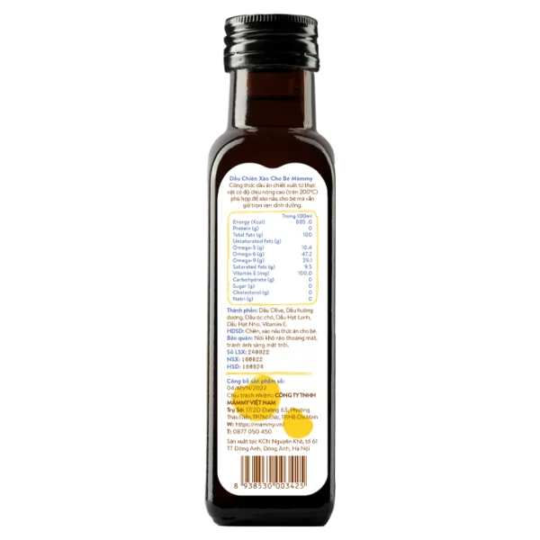 Dầu chiên xào cho bé Mămmy - 100ml (Bé từ 6 tháng)