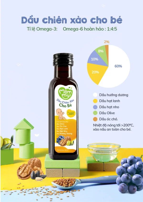 Dầu chiên xào cho bé Mămmy - 100ml (Bé từ 6 tháng)