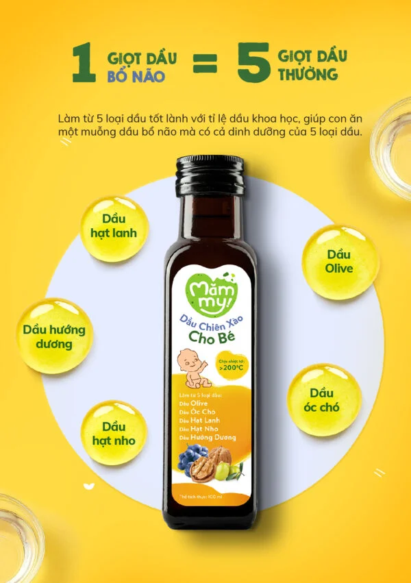 Dầu chiên xào cho bé Mămmy - 100ml (Bé từ 6 tháng)