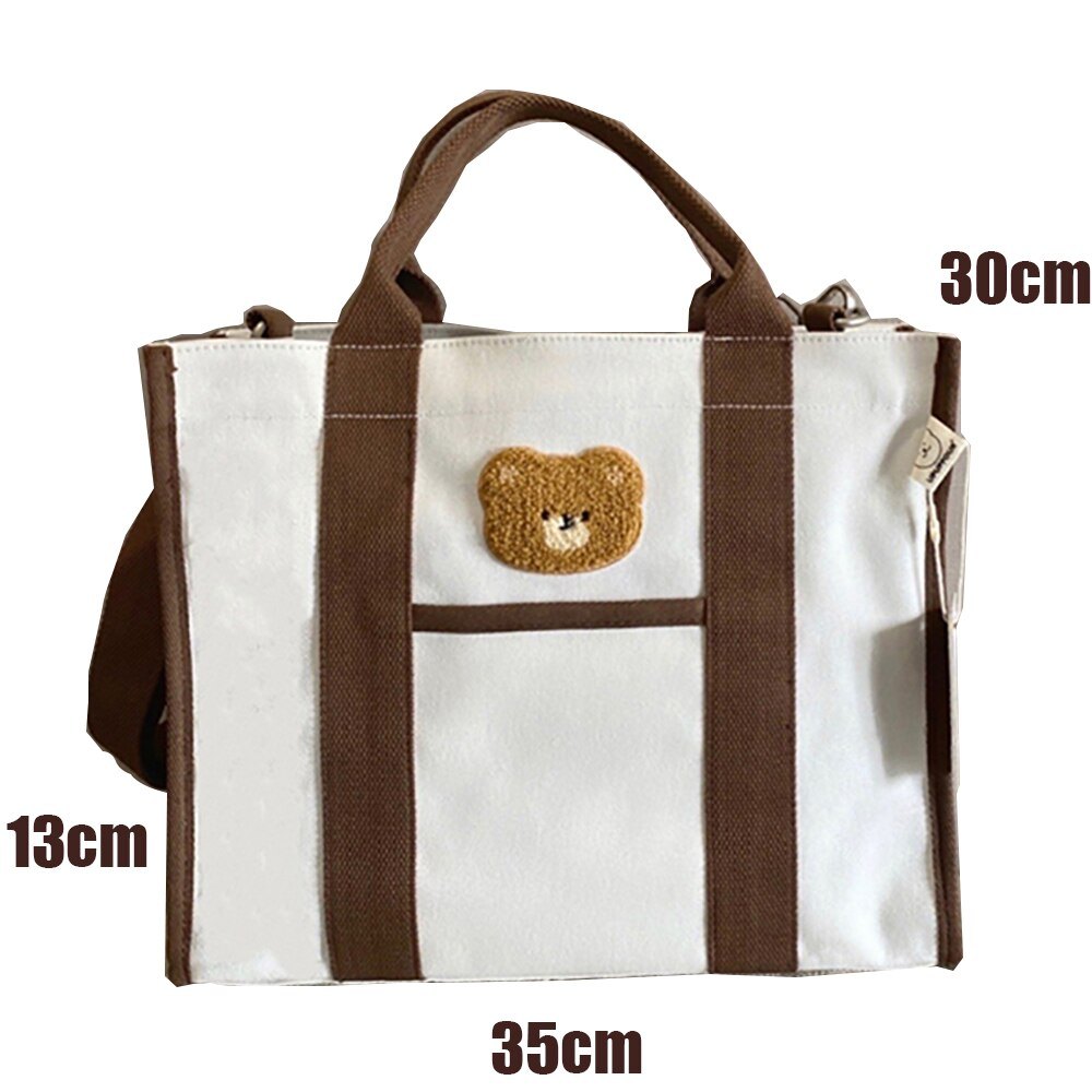 Túi bỉm sữa đa năng hình gấu phong cách Hàn Quốc (35x30x13cm)