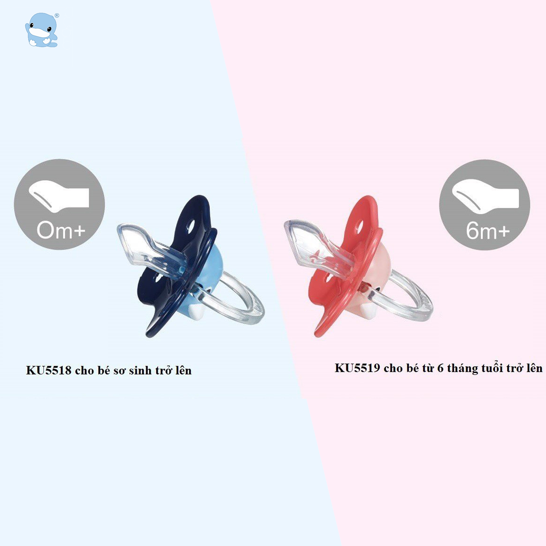 Ty giả KUKU cho bé từ 0-6 tháng, bằng nhựa không chứa BPA