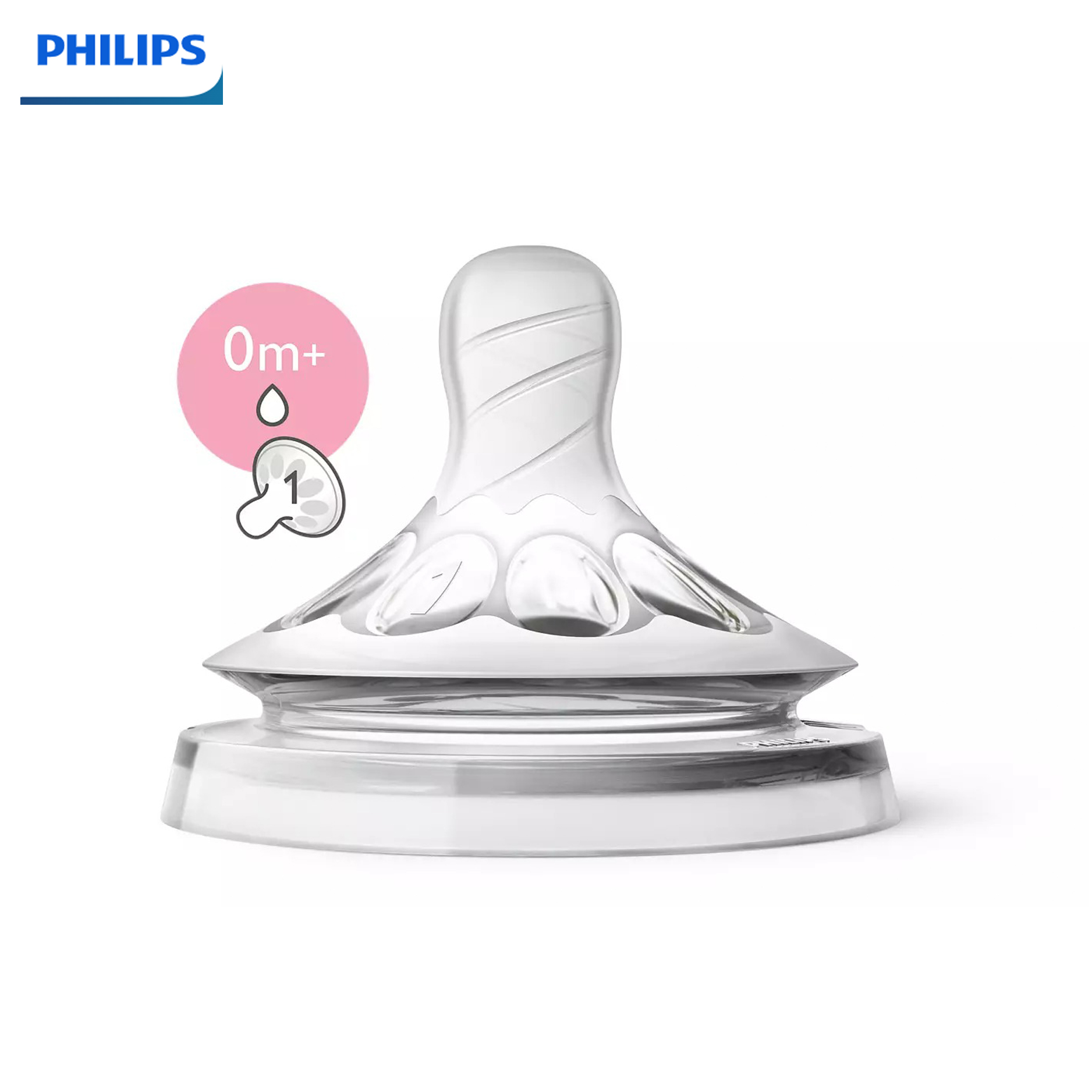 Vỉ 2 núm ty silicone Philips Avent mô phỏng tự nhiên 0M+ (SCF651.23)