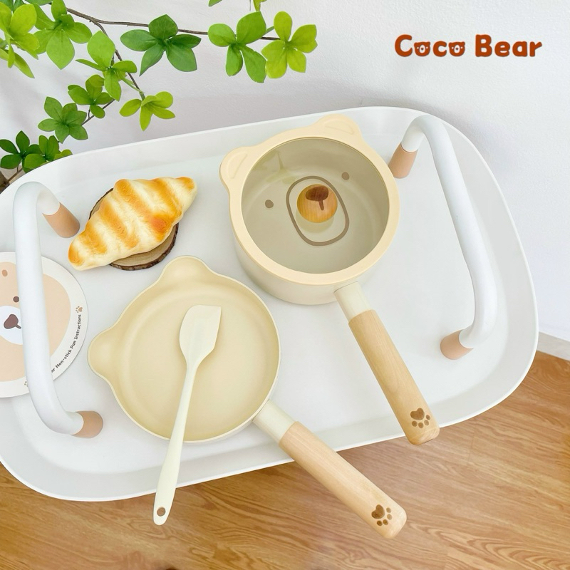 Nồi chảo gấu Coco Bear chế biến đồ ăn dặm cho bé (16cm)