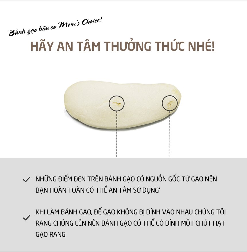 Bánh gạo hữu cơ Mom's Choice Hàn Quốc dạng dẹt (25g) - Từ 7 tháng