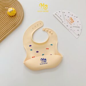 Yếm ăn dặm silicone có máng hứng Mum Bébé