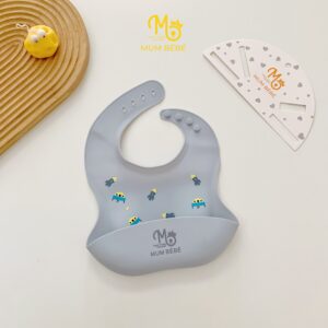 Yếm ăn dặm silicone có máng hứng Mum Bébé