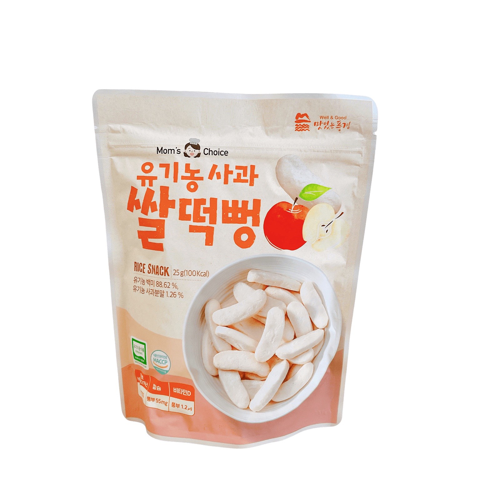 Bánh gạo hữu cơ Mom's Choice Hàn Quốc dạng dẹt (25g) - Từ 7 tháng