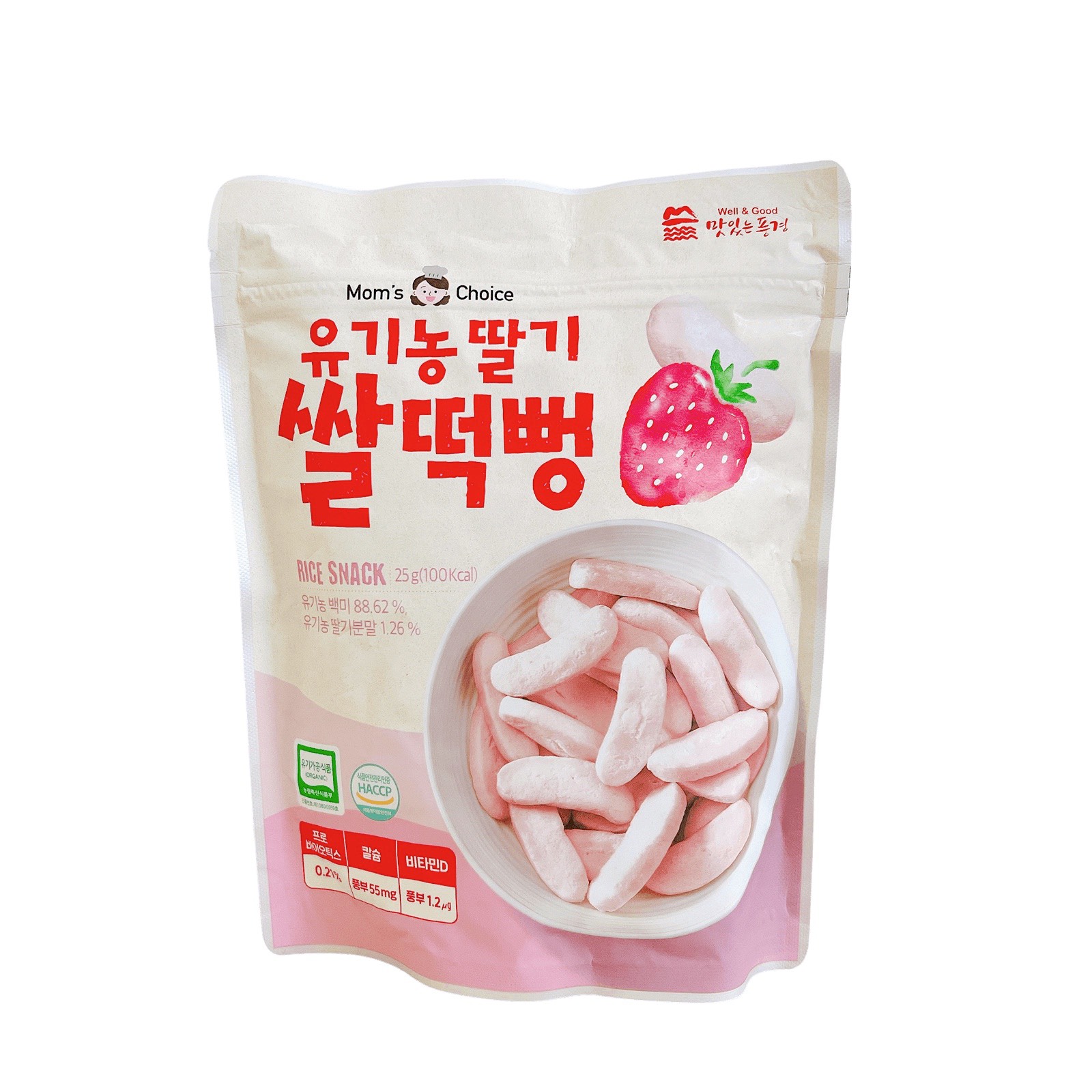 Bánh gạo hữu cơ Mom's Choice Hàn Quốc dạng dẹt (25g) - Từ 7 tháng