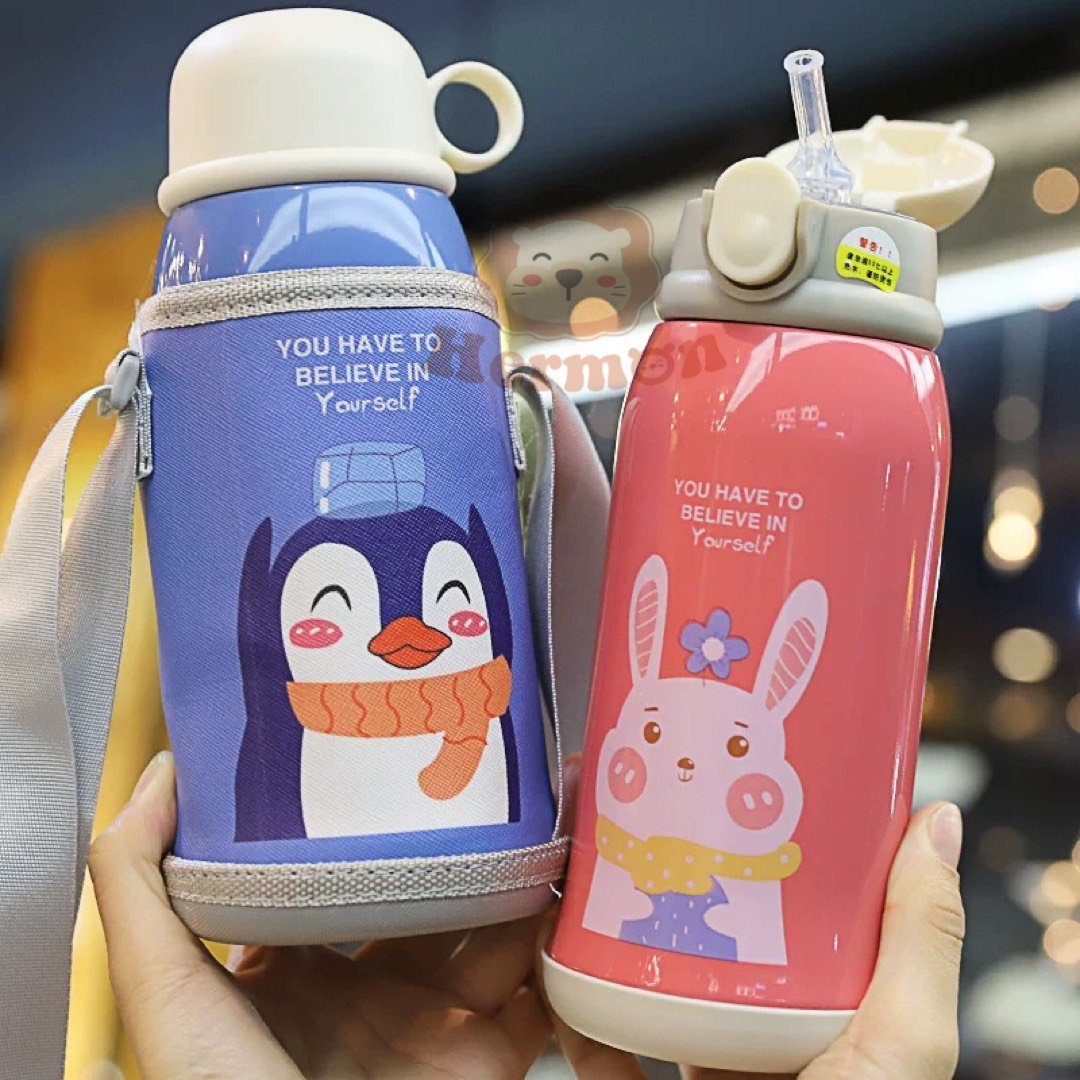 Bình nước giữ nhiệt Hermon 2 nắp  kèm cốc 600ml - Honper NK