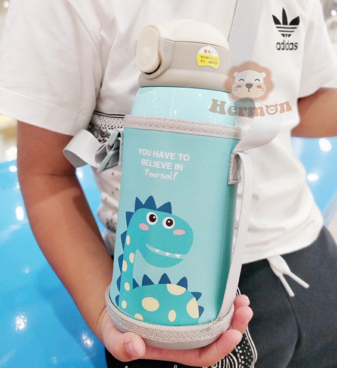 Bình nước giữ nhiệt Hermon 2 nắp  kèm cốc 600ml - Honper NK