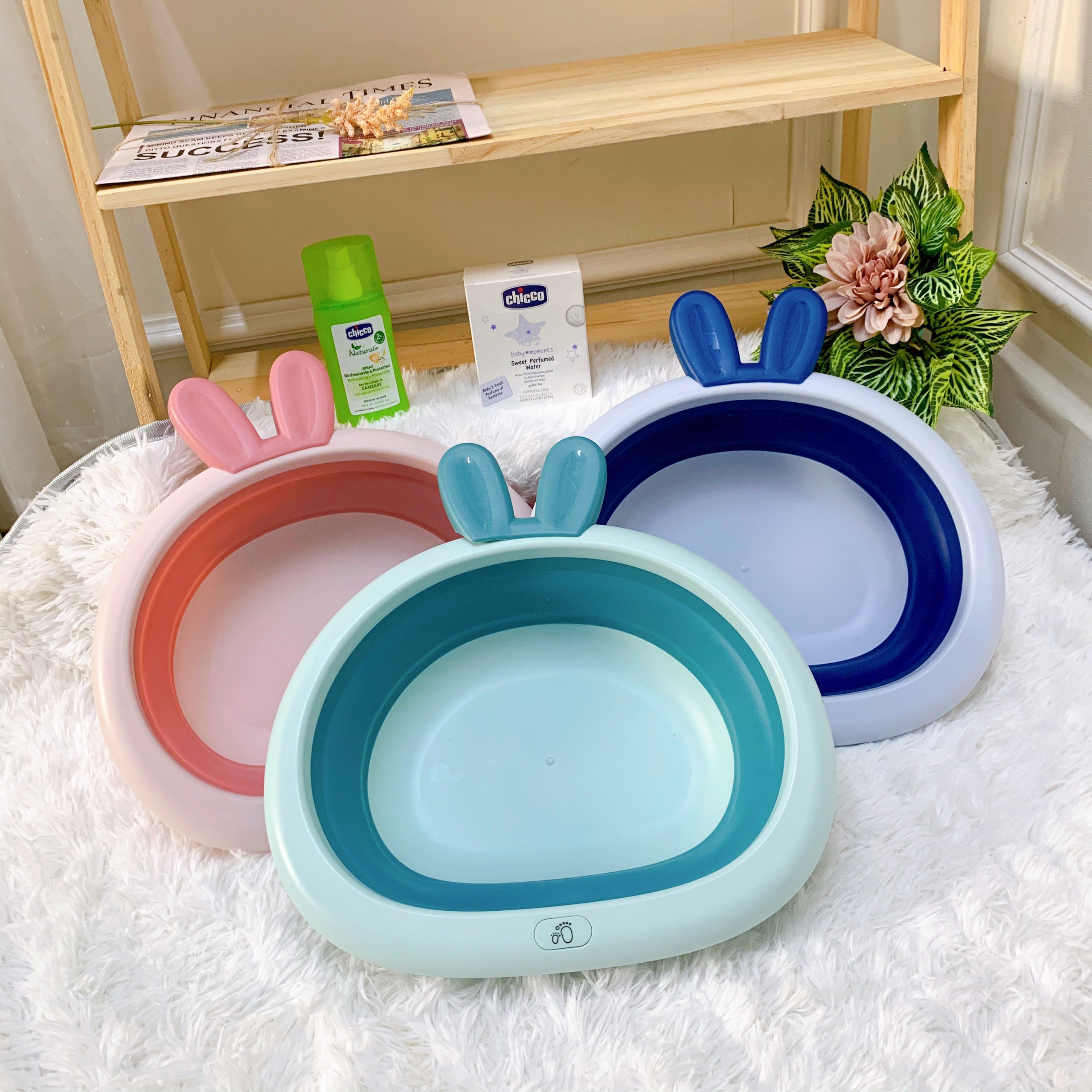 Chậu rửa mặt gấp gọn Honper tai thỏ HP524