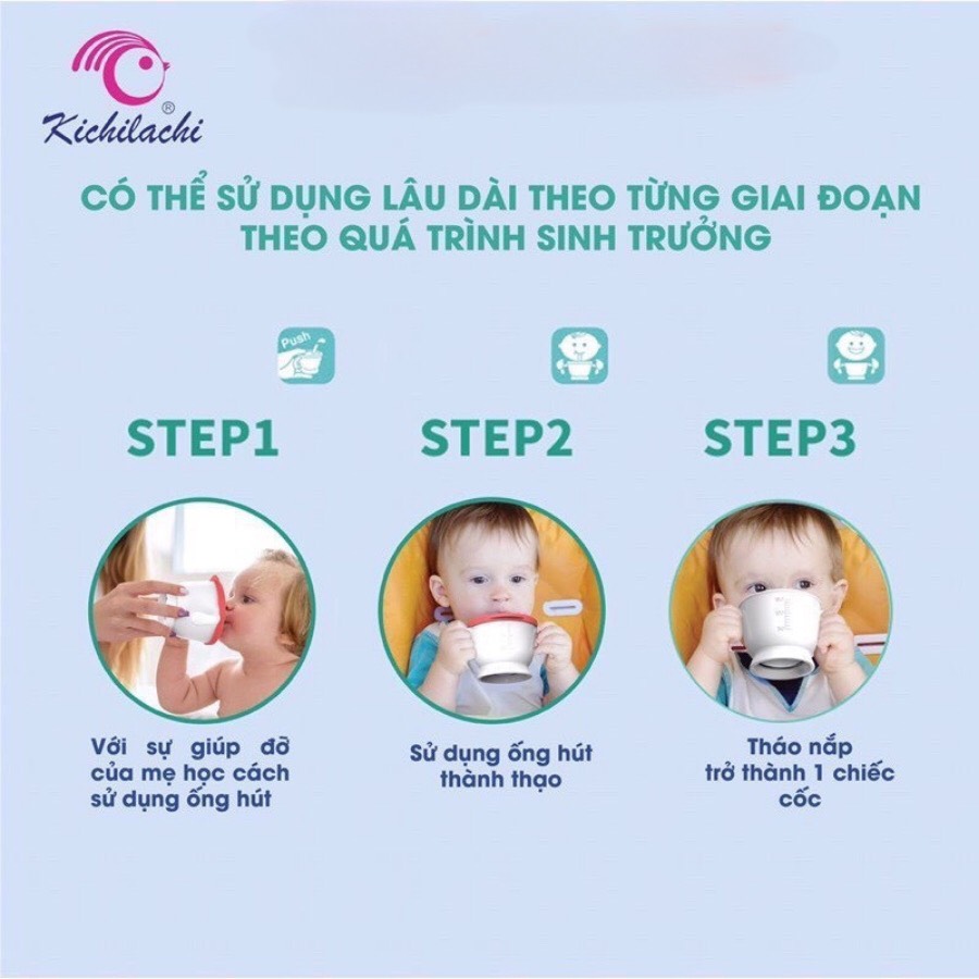 Cốc tập uống nước 3 giai đoạn Kichilachi