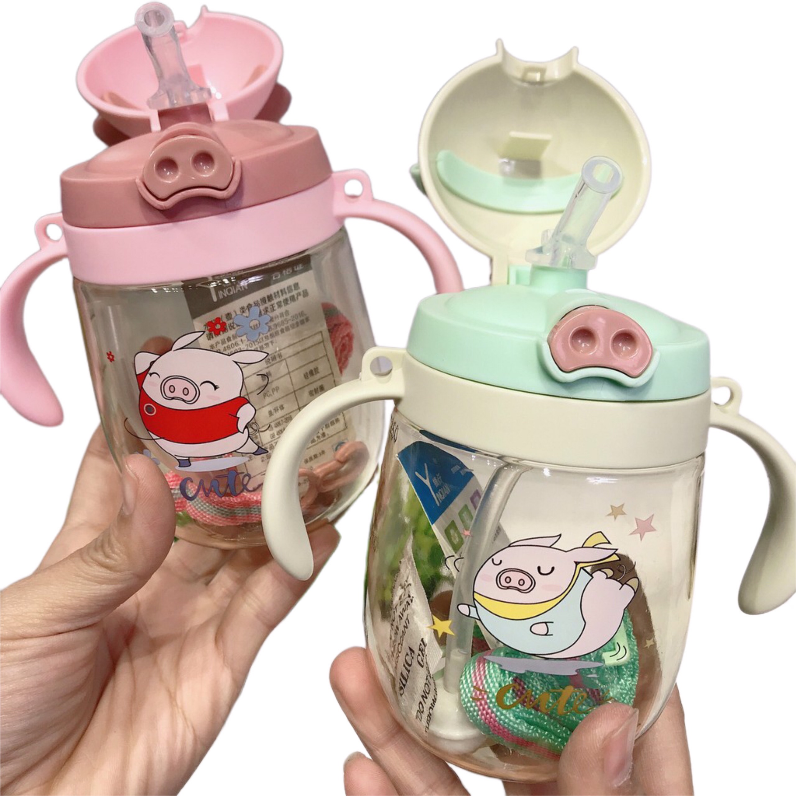 Bình nước hình thú cho bé 350ml (Có van chống sặc)