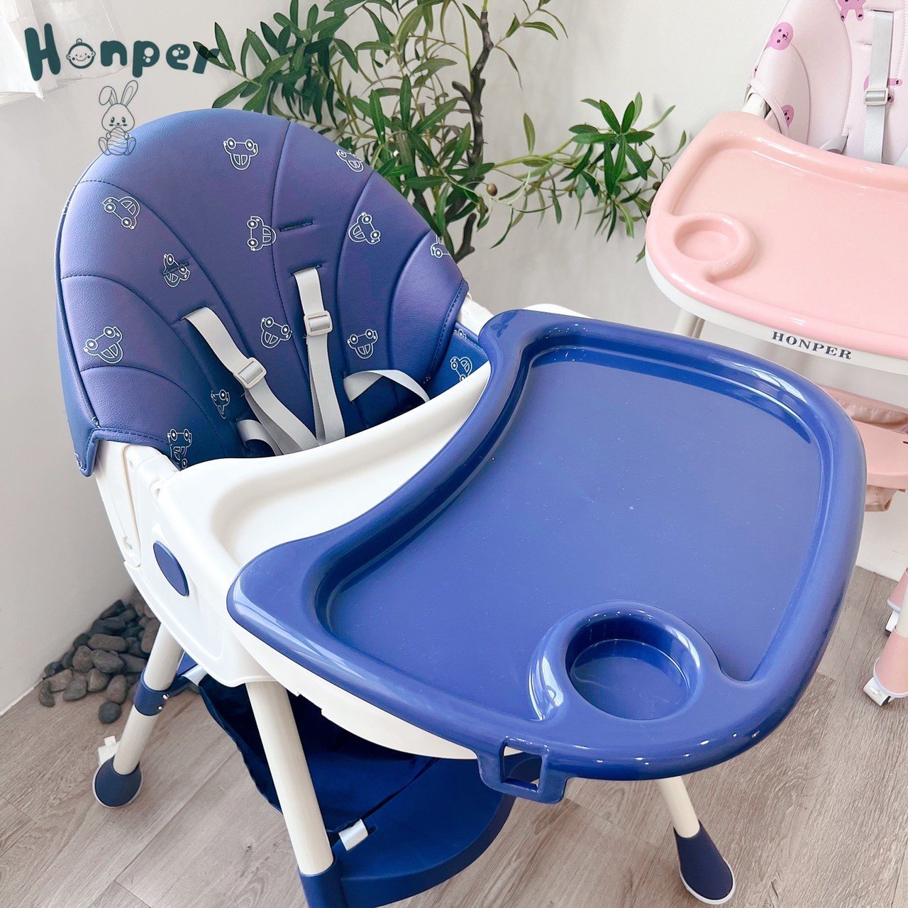 Ghế ngã ăn dặm gấp gọn Honper đệm họa tiết