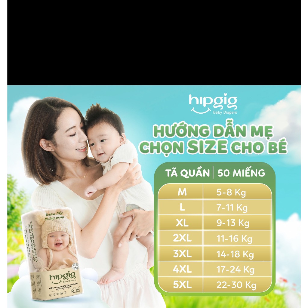 Tã quần HIPGIG size L - 50 miếng (7-11kg)