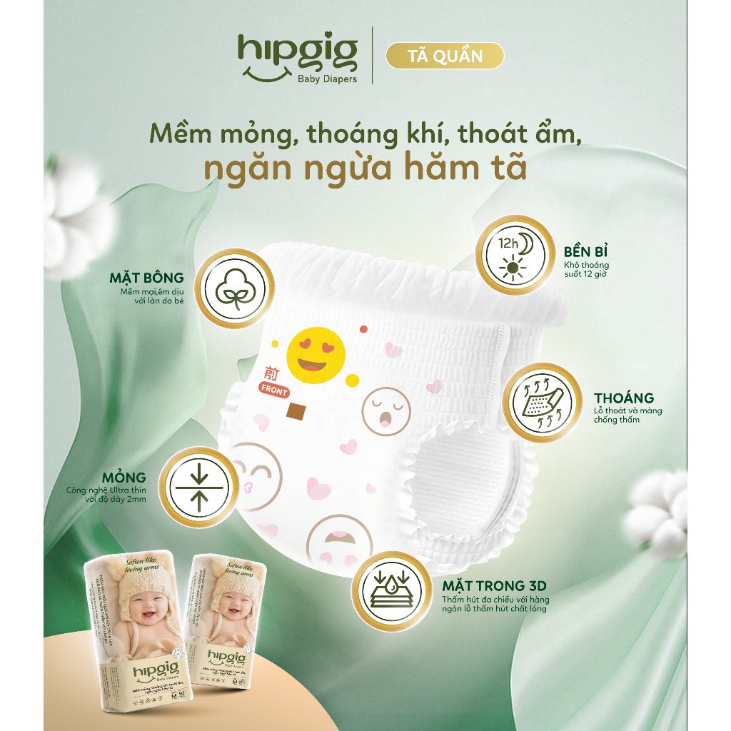 Tã quần HIPGIG size L - 50 miếng (7-11kg)