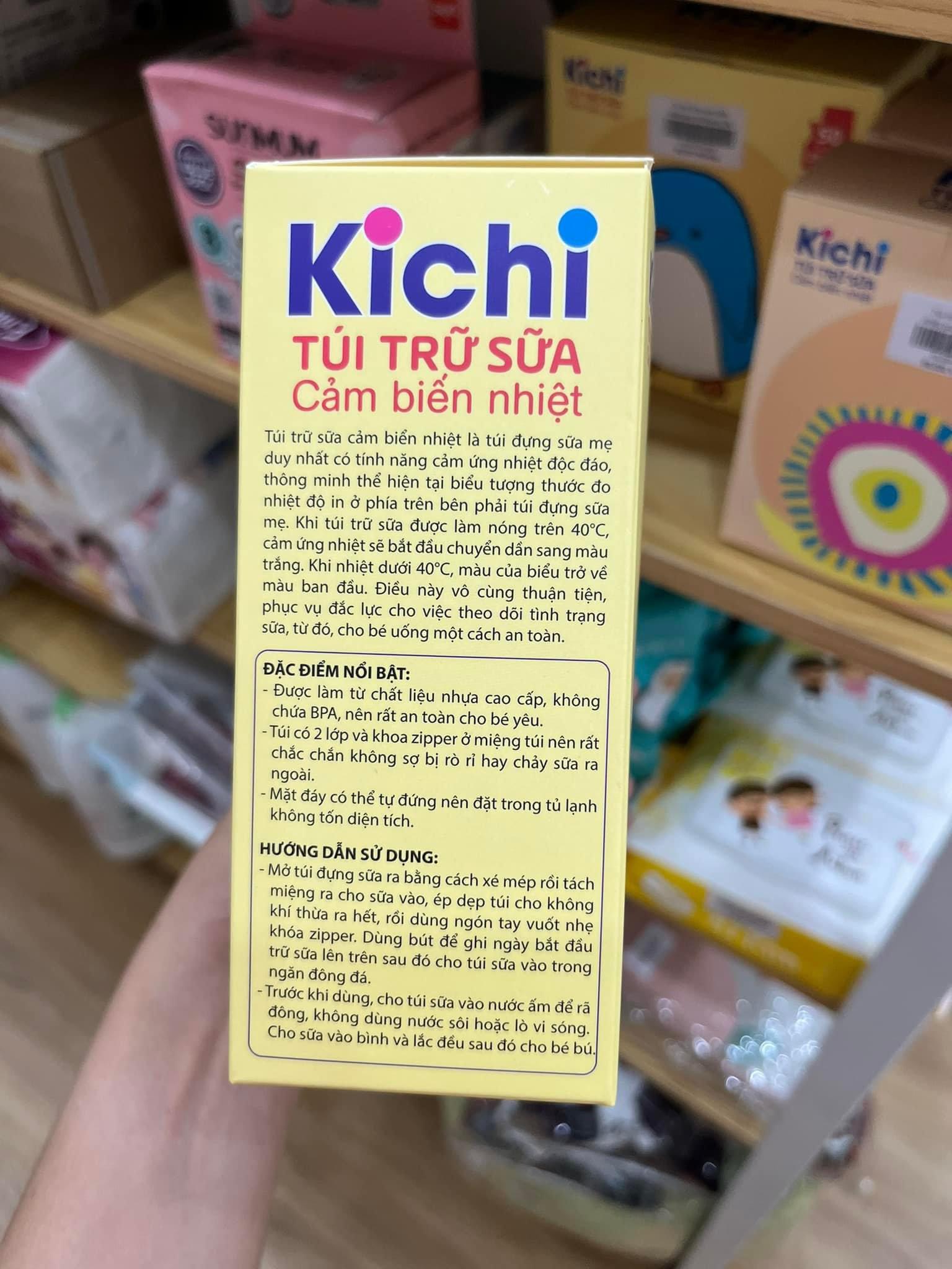 Túi trữ sữa cảm biên nhiệt plus Kichilachi, có vòi (30 túi, 120ml)