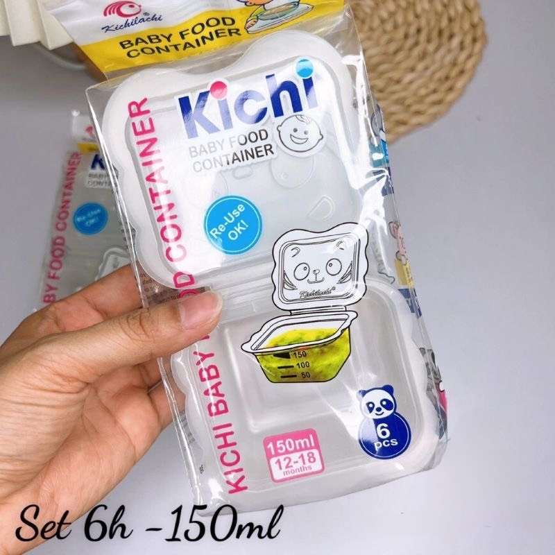 Set 06 khay trữ đông đồ ăn dặm Kichilachi 150ml