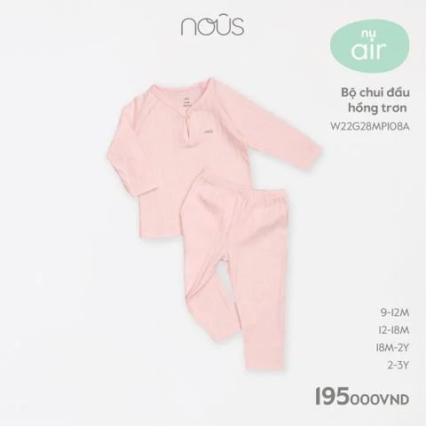 Bộ chui đầu hồng trơn 18M - KM