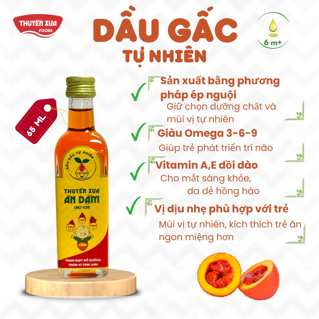 Dầu gấc ăn dặm Thuyền xưa cho bé - 65ml