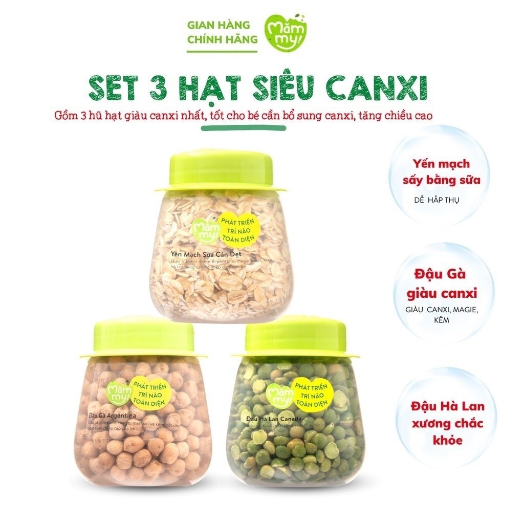 Hộp đậu Hà Lan Canada Mămmy (125g) - Giàu canxi, sắt, iúp bé phát triển xương chắc khỏe và trí não