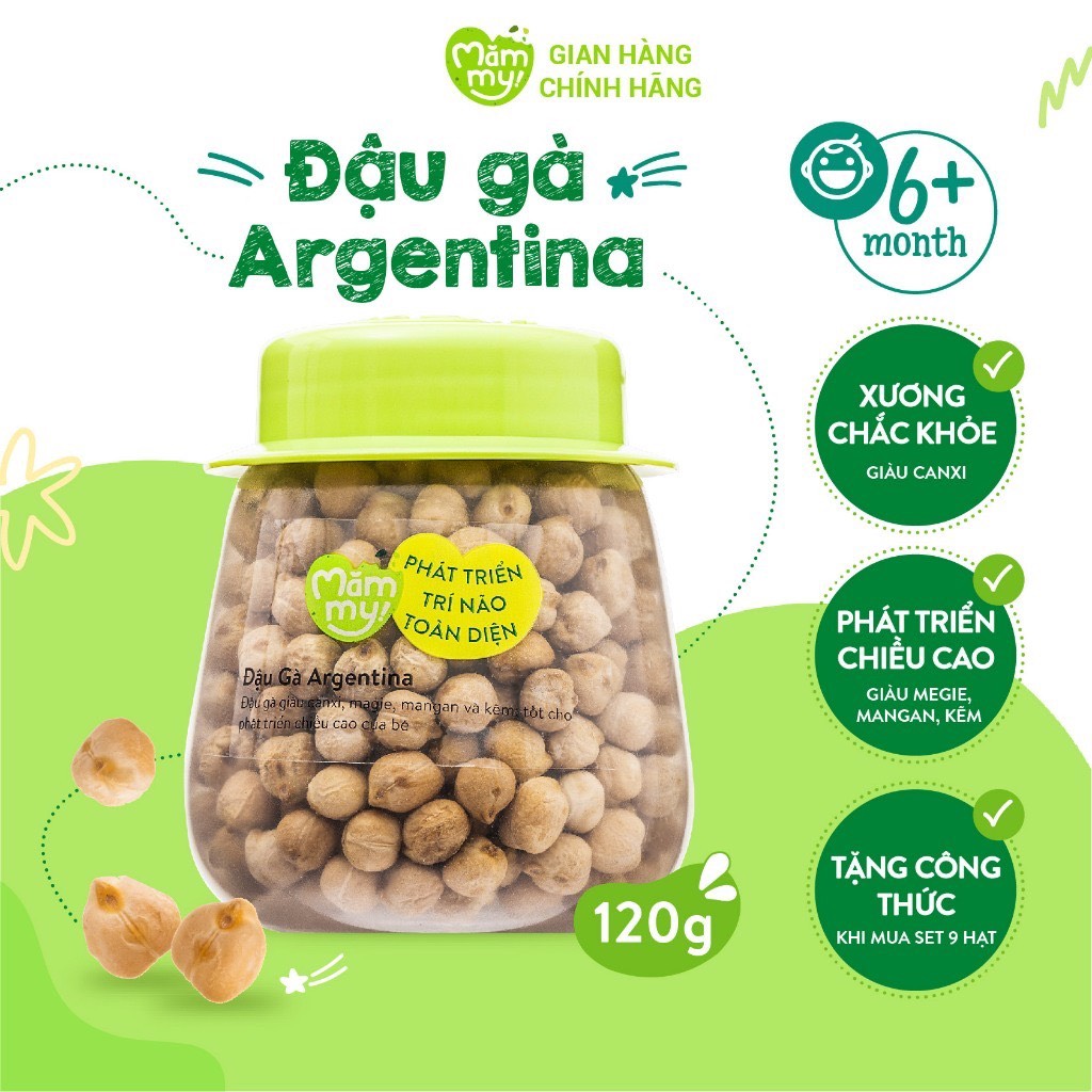 Hộp đậu gà Argentina Mămmy (125g) - Bổ sung canxi, magie, mangan và kẽm, tốt cho phát triển chiều cao của bé