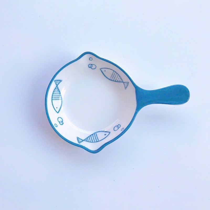 Chảo sứ tròn ăn dặm họa tiết, chịu nhiệt tốt