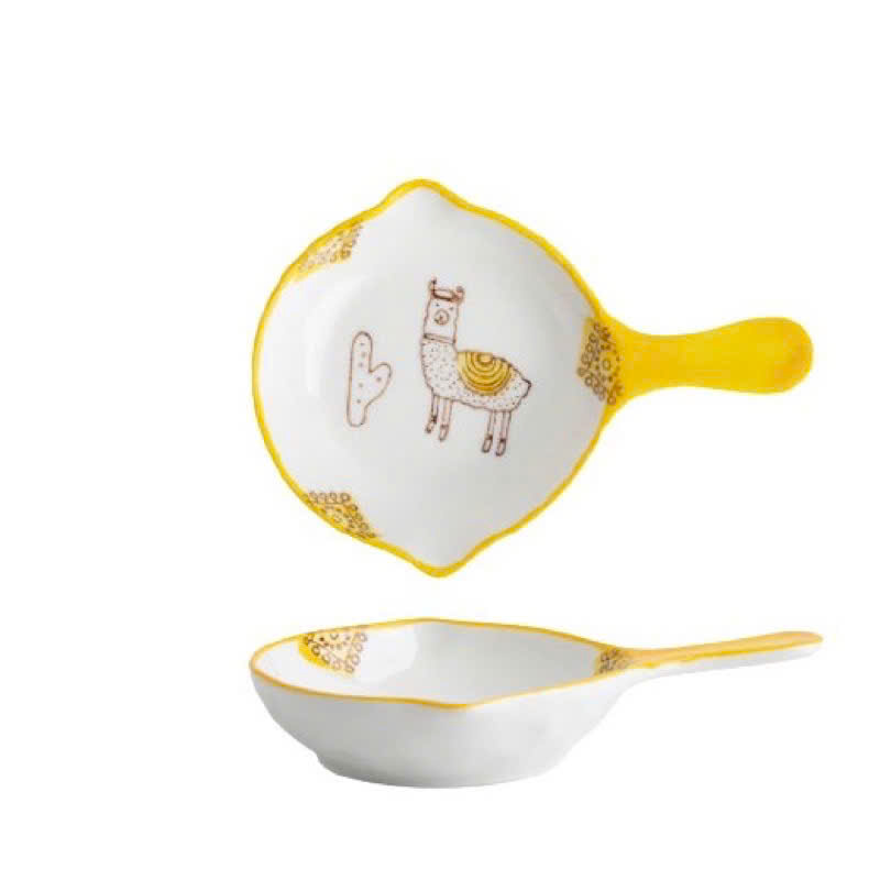 Chảo sứ tròn ăn dặm họa tiết, chịu nhiệt tốt