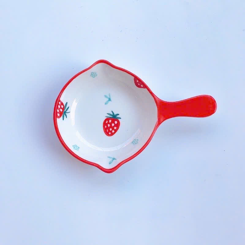 Chảo sứ tròn ăn dặm họa tiết, chịu nhiệt tốt