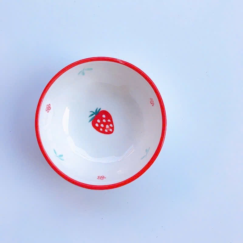 Chén chấm sứ tròn ăn dặm họa tiết, chịu nhiệt tốt