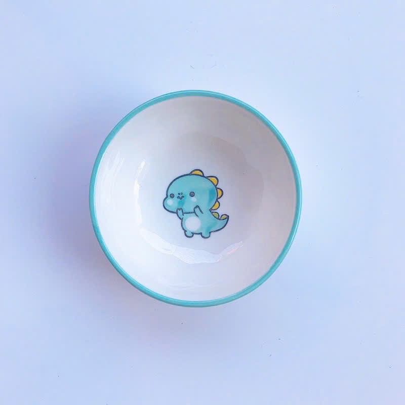 Chén chấm sứ tròn ăn dặm họa tiết, chịu nhiệt tốt